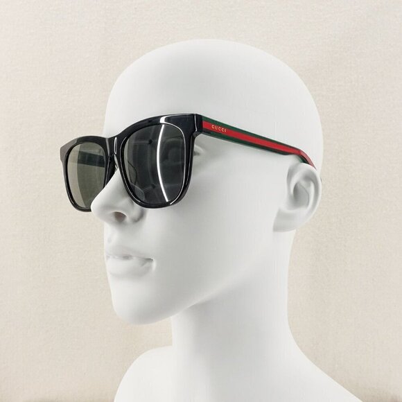 Gucci GG0057 Square Sunglasses Black Green OS - Picture 10 of 14